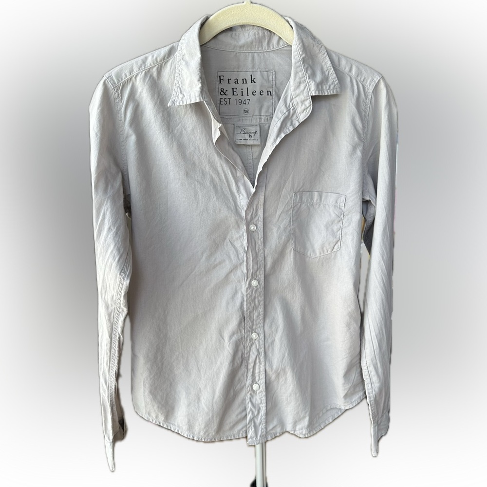 Frank & Eileen’s Barry classic slim fit tailored button up shirt in grey